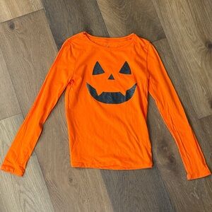 GAP Kids Orange Long Sleeve Tee with Black Pumpkin